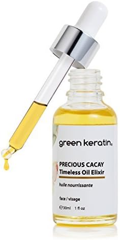 Green Keratin Precious Cacay Timeless Facial Oil. Pure Plant Elixir For Beautiful Radiant Looking Skin. Professional Anti-ageing.