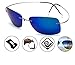 Zando Rimless Lens Titanium Unbreakable Frame Polarized Lightweight Sunglasses Blue