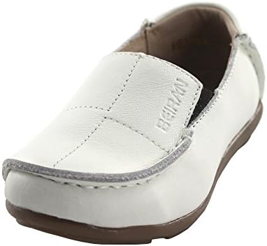 Slip on Leather Loafer Child Flats,White,Little Kid,11M