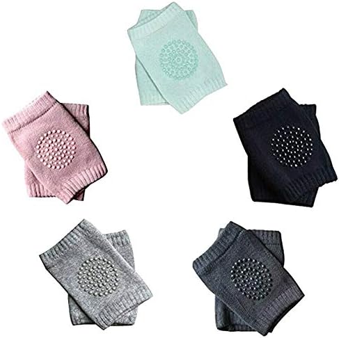 Sports Protection Accessories Baby Knee Pads,5 Pairs Baby Crawling Anti-Slip Knee Adjustable Elastic Baby Crawling Knee Pads Infant Toddler Anti-Slip Knee For Boys Girls 0-24 Months,11.5 X 8 Cm for Sp