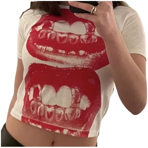 CEINOM Punk Y2K Baby Short Sleeve Top Gothic Street T-shirt