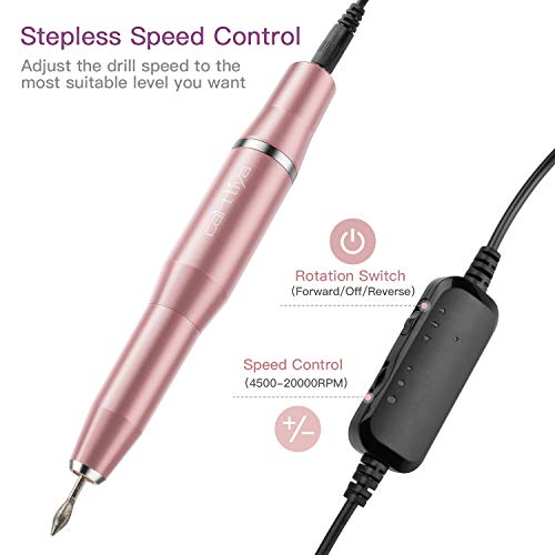 Electric Nail Drill, Carttiya Professional Efile for Acrylic, Gel Nails, Compact Nail File Drill with Nail Polishing Kit, Quiet and Efficient, Manicure Pedicure Polishing Shape Tool for Home Salon Use