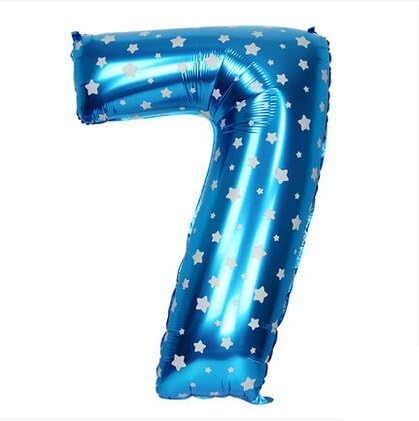 BM AVESTA 32 Inch Number Foil Balloons (Seven "7", Blue) Foil Balloons, This Balloons perfect For Birthday, Baby Shower, Anniversaries, Ceremony and Parties Decorations, Premium Quality
