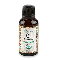 Zennery 100% Pure Tea Tree Essential Oil (USDA Certified Organic) 1oz (30ml) Melaleuca alternifolia -from Australia - Great for diffusers *NOT Tested ON Animals* ...