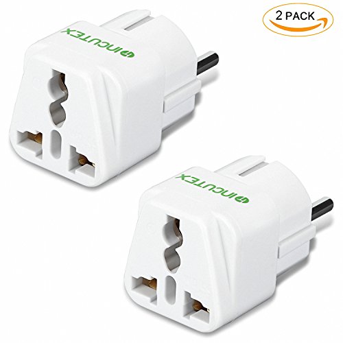 Incutex 2 x stekkeradapter reisadapter type G, A, B, D naar type F universele reisstekker VS VK naar EU DE Schuko travel… - Afbeelding 5