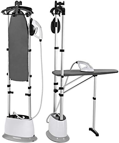 Globe House Products GHP 1600W 35-Oz Tank 5-Operating Mode Garment Steamer with Foldable Ironing Board