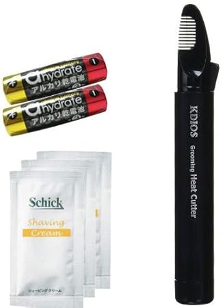 Amazon Co Jp 男性用 ケディオス Kdios グルーミングヒートカッター 単3アルカリ電池2本付き シック シェービングクリーム10枚セット ビューティー