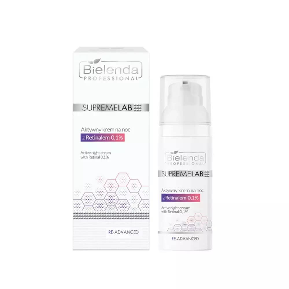 Bielenda Professional Supremelab Active Night Cream with Retinal 0.1%, for reconstruction, protection and care of the skin, 50ml