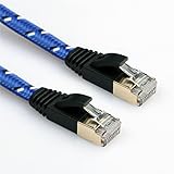 Cat 7 Ethernet Cable, ShineKee Nylon 6ft CAT7 High Speed Professional Gold Plated Plug STP Wires CAT 7 RJ45 Ethernet Cable