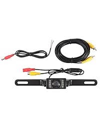 HDE Impermeable cámara a color trasera coche cámara de visión trasera 170 grados ángulo de visión soporte de matrícula con visión nocturna por 7 infrarrojos LED