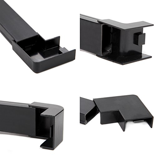 Black Cable Concealer OnWall Cord Cover Raceway Kit Cable Management