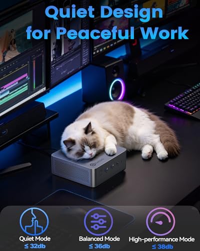 Getorli Mini PC AMD Ryzen 7 Pro 8845HS CPU (8C/16T) Radeon 780M Graphics Gaming PC 32GB DDR5 RAM 1TB SSD Small Desktop Computer 4K HDMI and DP WiFi 6 Bluetooth 5.3 for Gaming Home Office and Daily Use