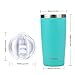 SUNWILL 20oz Tumbler with Lid, Stainless Steel Vacuum Insulated Double Wall Travel Tumbler, Durable Insulated Coffee Mug, Powder Coated Teal, Thermal Cup with Splash Proof Sliding Lid