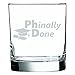 Phinally Done Graduation Whiskey Glass • 11oz Engraved Rocks Glass • Great Gift for Grad • PhD Graduate