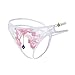 GIRLADY Open Crotch G String Panties for Women Sheer Lace Thong Embroidery Intimates Rhinestone Pendants Brief Sexy Underwear (White/Pink 2)