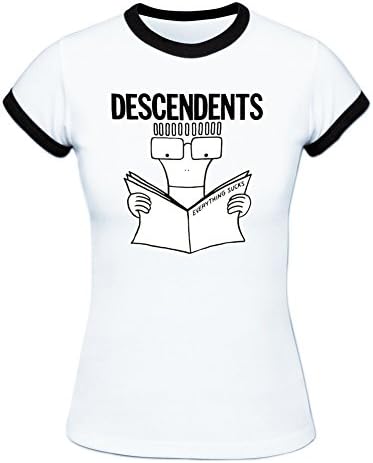 Kaari Success Women's Descendents Everything Sucks Ringer Tee Shirt M White
