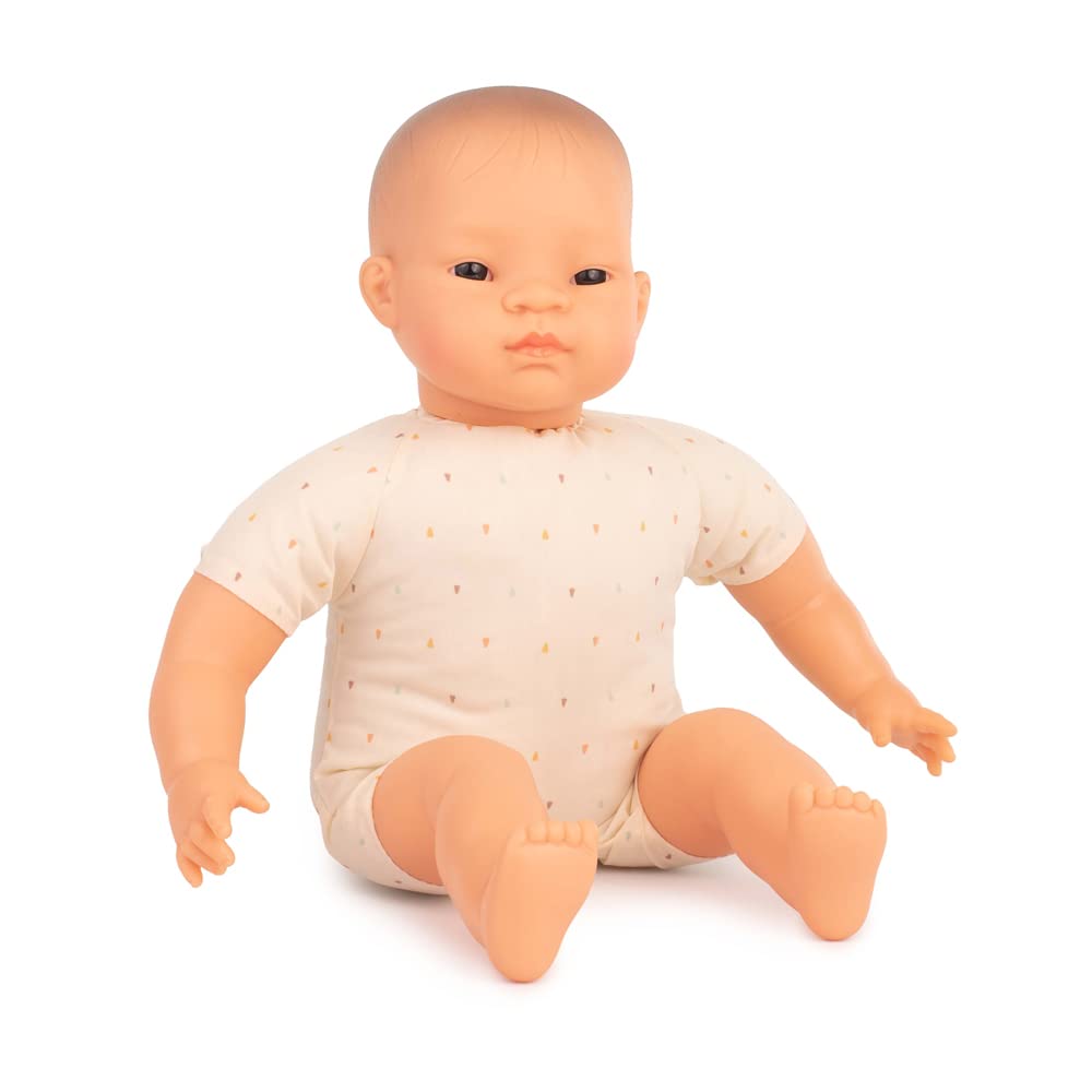 Miniland Miniland31065 40 cm Unisex Bald Asian Doll without Underwear