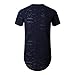 UNRESTRAINED Mens Hipster Short Sleeve Hip Hop Tees Blue M