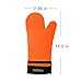 Detachable Silicone Oven Mitt - 1 Pair of Extra Long Professional Heat Resistant Potholder Gloves - Orange