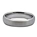 5mm White Tungsten Carbide Brushed Curved With Polished Edges Wedding Band Ring