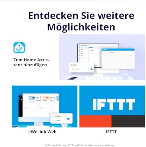 MINIR4 WiFi Smart Schalter 2 Wege - Wlan Lichtschalter mit Timing-Funktion, Relay Split Mode, 2.4G WiFi, Funktioniert mit Alexa, Google Home Assistant, Fernbedienung über eWeLink App
