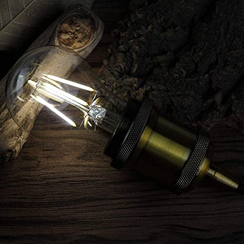 Bombilla de luz LED Edison vintage, JSXing bombillas de vidrio de filamento LED antiguas, no regulable, 4 W (equivalente a 40 W), 350 lm, para decoración del hogar, paquete de 6 (Luz neutra-4000K)