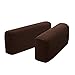 Hanhao Armrest Cover Ultra Thick and Soft Spandex Stretch Pixel Arm Cover for Recliners Sofas Chairs Loveseats Elastic Anti Slip Furniture Armrest Protector for Couch Set of 2 (Chocolate)