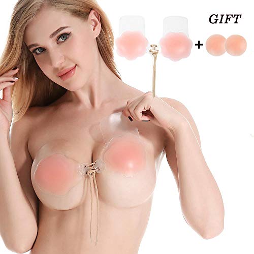 Nipplecovers, Silicone Reusable Breast Lift Nipple Cover Pasties Adhesive Strapless Sticky Bra for Women Upgrade