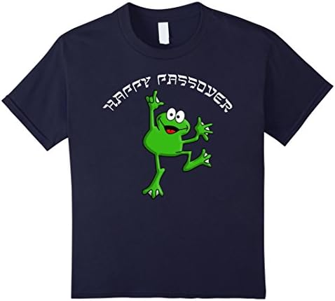 Kids Happy Passover Frog Plague Jewish T-Shirt 4 Navy