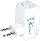 Ceptics 3 Outlet Travel Adapter Plug Type J for Switzerland