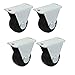 Uxcell a16122800ux1313 1-inch Diameter Rubber Single Wheel Rigid Non-Swivel Top Plate Fixed Casters 4pcs (Pack of 4)