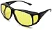 Cocoons Fit On Low Vision Absorptive Filters C202H Aviator Sunglasses,Black Frame/Lemon Lens,one size