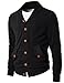 H2H Mens Slim Fit Shawl Collar Cardigan Sweater Of Contrast Color Buttons