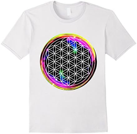 Men's FLOWER OF LIFE T-SHIRT Small White