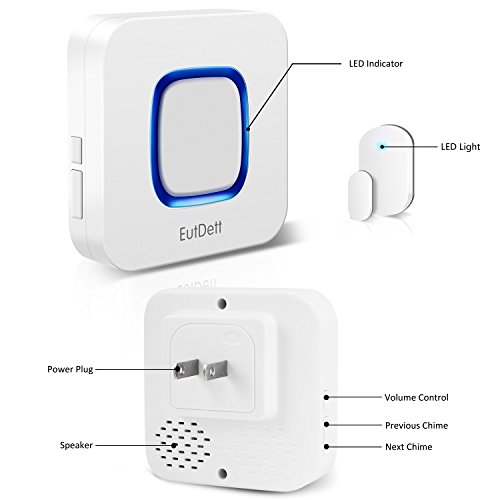 Wireless Door Open Chime, Expandable Door Entry Alarm With Operating In