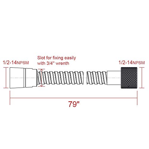 Shower Hose WATER BOGER 79 Inches Flexible Stainless Steel Extra Length, Handheld Shower Hose Pipe for Bathroom Shower Sprayer Hose Replacement with Brass Insert, Polished Chrome - Thumbnail 3