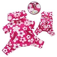 Klippo Pet Full Blossom Fleece Turtleneck Dog Pajamas/Bodysuit Size: X-Small