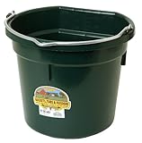 Miller Manufacturing P20FBGREEN Flat Back Bucket for Dogs and Horses, 20-Quart, Green