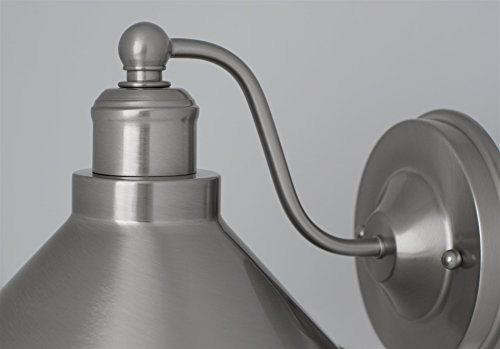 Revel Welton 8.5" Modern Industrial Wall Sconce, Brushed Nickel Finish - Thumbnail 2