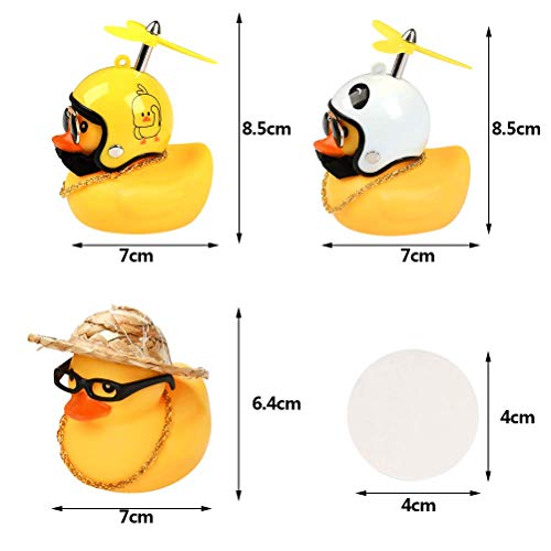 YANSHON Kids Bike Horn Rubber Cute Bicycle Horn Duck Bike Bell Squeeze Horns for Toddler Children Adults Cycling Light Rubber Duck Helmet