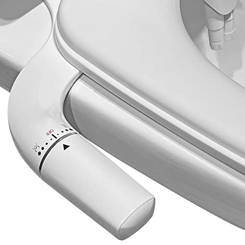 Bidet Attachment For Toilet, Ultra-Slim Bidet with Non-Electric Dual Nozzle(Frontal & Rear Wash) Adjustable Water Pressure, Fresh Water Bidet Toilet Seat Attachment,Easy to Install，Right Hand Bidet
