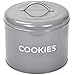 TIN COOKIE JAR By Spigo Great for Storing All Your Cookies and Delicious Treats, Durable Construction And Stylish Retro Design, 1.56 Gallons (Grey)
