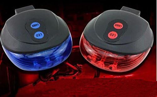 Pack of 2(1 blue+1 red) Bicycle Cycling Laser Tail Light 2 Laser 5 LEDs 7 Modes Mountain Bike Safety warning Back Rear Led Light