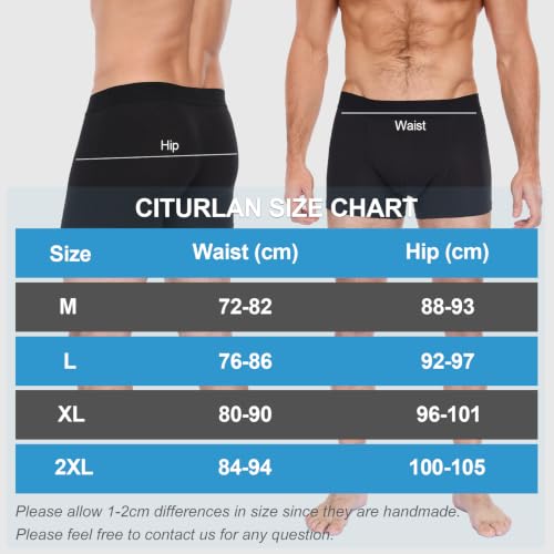 CITURLAN Calzones para Incontinencia para Hombre - Hasta 100ml de Absorción | A prueba de fugas y Neutraliza Olores | Calzones-bóxer Reutilizables y Lavables para Control de la Vejiga | Talla Alta para Uso Nocturno y Activo [Paquete de 3] (Negro, Talla L)