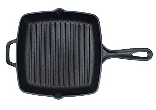 Cast Iron Grill Pan with Extra Thick Silicone Hot Handle Holder, Assist Handle Holder, Grill Scraper - Thumbnail 5