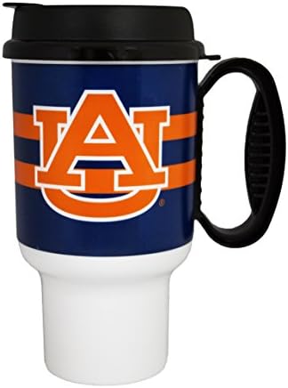 GameDay Novelty NCAA Auburn Tigers Striped Insulated Travel Mug, 20 oz