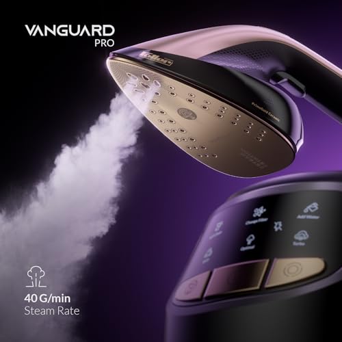 Feller Germany Vanguard Pro Steam Station|Steam Generator Iron 2400W, Prime Gold Ceramic Sole Plate, Anti Drip, Auto Shut Off,50G/min Steam Rate,TrueTemp,Display,SS700, 2Y Guarantee-UAE Version (Gold)