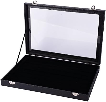 AKLUER 100 Slots Earring Ring Display Tray Jewelry Organizer storage box case