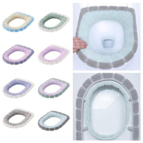 MINGLIFE Toilet Seat Cover Pads, Washable Toilet Seat Cushion Mat Winter Washable Toilet Seat (F) - Thumbnail 5