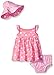 Gerber Baby Girls 3-Piece Sundress, Diaper Cover and Hat Set, heart, 0-3 Months
